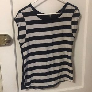 The Limited Black and Cream Striped Top
